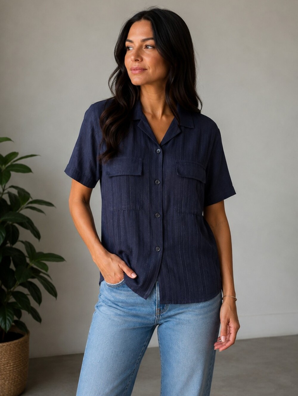 Abercrombie & Fitch Dark Blue Short Sleeve Open Cardigan Women's Extra Small